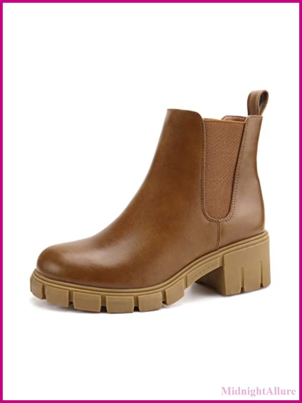 Women's Platform Chelsea Ankle Boots Chunky Heel